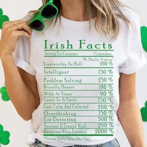 Patrick Day Irish Facts Shirt, Irish Facts Paddys Day Shirt Shamrock Shirt Retro